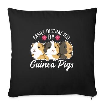 Guinea pig saying for a guinea pig - Sofa pillowcase 17,3'' x 17,3'' (45 x 45 cm) - black - Front