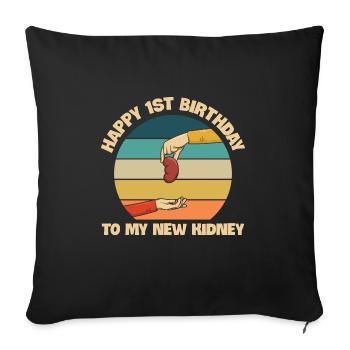 Kidney Design for a Kidney Recipient - Sofa pillowcase 17,3'' x 17,3'' (45 x 45 cm) - black - Front