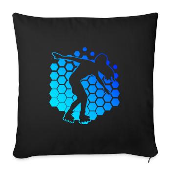 Patins à roulettes pour hommes Patins à roulettes Patinage à roulettes - Housse de coussin décorative 45 x 45 cm - noir - Devant