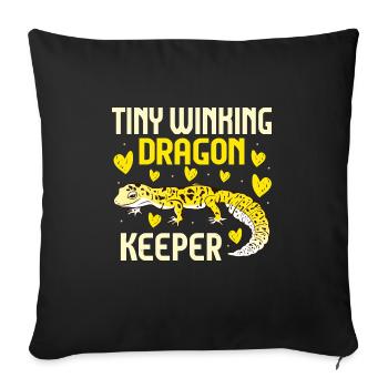 Leopard Gecko Lizard Reptiles Herpetologist - Sofa pillowcase 17,3'' x 17,3'' (45 x 45 cm) - black - Front