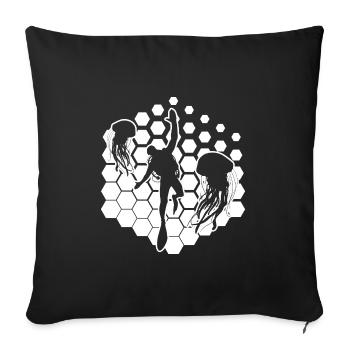 Free Dive Diver Scuba Taucher Scuba Diver - Sofa pillowcase 17,3'' x 17,3'' (45 x 45 cm) - black - Front