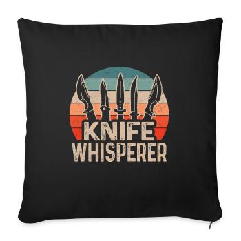 Butcher Knife Knife Knife Collector - Sofa pillowcase 17,3'' x 17,3'' (45 x 45 cm) - black - Front