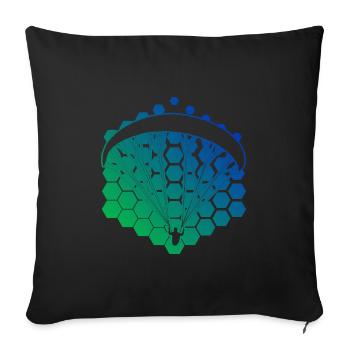 Paragleiter Parapente Gleitschirm Gleitschirmfli - Housse de coussin décorative 45 x 45 cm - noir - Devant