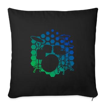 Drummer Men Drummer Drums - Sofa pillowcase 17,3'' x 17,3'' (45 x 45 cm) - black - Front