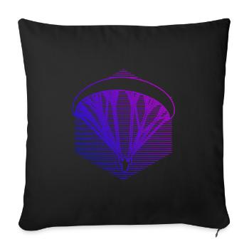 Paragliding Paragliding Women Paragliding - Sofa pillowcase 17,3'' x 17,3'' (45 x 45 cm) - black - Front