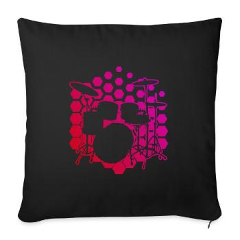Drums Percussionist Drummer Men - Sofa pillowcase 17,3'' x 17,3'' (45 x 45 cm) - black - Front