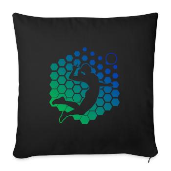 Volleyball féminin Joueur de volleyball masculin - Housse de coussin décorative 45 x 45 cm - noir - Devant