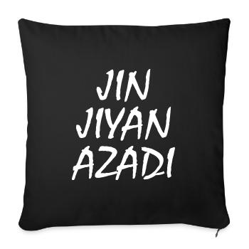 jin jiyan azadi women life freedom - Housse de coussin décorative 45 x 45 cm - noir - Devant