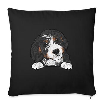 Cadeau pour chien Bernedoodle - Housse de coussin décorative 45 x 45 cm - noir - Devant