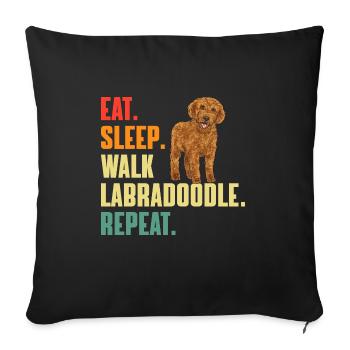 Labradoodle Chien - Housse de coussin décorative 45 x 45 cm - noir - Devant
