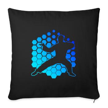 Kungfu Wushu Damen Kung Fu Kampfsport Herren - Sofakissenbezug 45 x 45 cm - Schwarz - Vorne