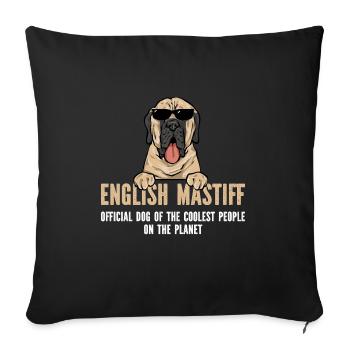 Mastiff Chien Vieux Mastiff anglais - Housse de coussin décorative 45 x 45 cm - noir - Devant