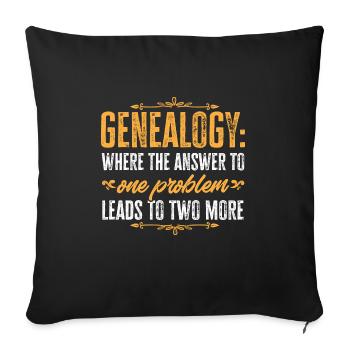 Généalogie Généalogie Généalogiste - Housse de coussin décorative 45 x 45 cm - noir - Devant