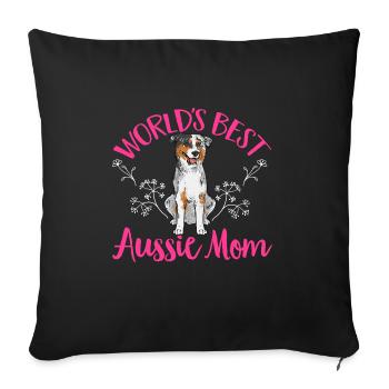 Miniature Australian Shepherd - Sofa pillowcase 17,3'' x 17,3'' (45 x 45 cm) - black - Front