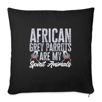 Graupapagei Perroquet gris d’Afrique Papagei - Housse de coussin décorative 45 x 45 cm - noir - Devant