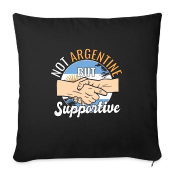 Pas argentin mais touriste voyageur solidaire - Housse de coussin décorative 45 x 45 cm - noir - Devant