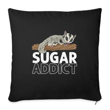Short-headed glider Sugar Glider - Sofa pillowcase 17,3'' x 17,3'' (45 x 45 cm) - black - Front