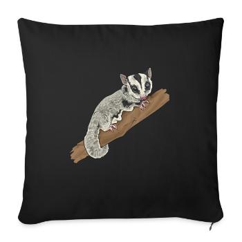 Short-headed glider Sugar Glider - Sofa pillowcase 17,3'' x 17,3'' (45 x 45 cm) - black - Front