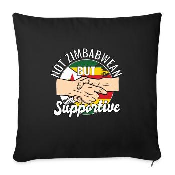 Pas zimbabwéen mais un voyageur de campagne solidaire - Housse de coussin décorative 45 x 45 cm - noir - Devant