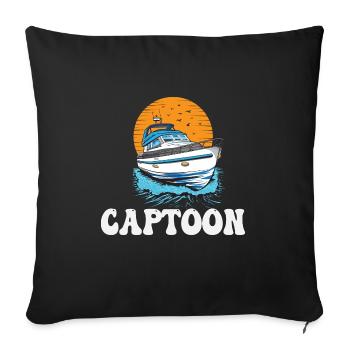Captoon Captain Papa Pontoon King Father's Day - Sofa pillowcase 17,3'' x 17,3'' (45 x 45 cm) - black - Front
