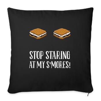 Camping Campfire Marshmallow Funny Stop Staring At - Sofa pillowcase 17,3'' x 17,3'' (45 x 45 cm) - black - Front