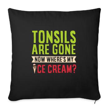 Amygdalectomie, récupération, amygdalectomie - Housse de coussin décorative 45 x 45 cm - noir - Devant
