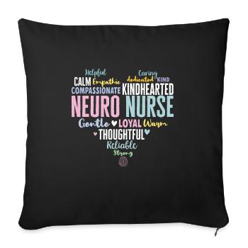 Neurology, Nurse, Brain, Neurologist - Sofa pillowcase 17,3'' x 17,3'' (45 x 45 cm) - black - Front