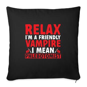 Phlebotomy Blood Draw Blood Nurse - Sofa pillowcase 17,3'' x 17,3'' (45 x 45 cm) - black - Front
