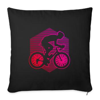 Vélo de route Vélo de route Vélo de route Vélo de route Femmes - Housse de coussin décorative 45 x 45 cm - noir - Devant