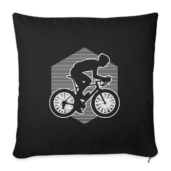 Vélo de route Vélo de route femme Vélo de route homme - Housse de coussin décorative 45 x 45 cm - noir - Devant