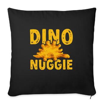 Dino Nuggets Dinosaurier Chicken Nuggets - Sofakissenbezug 45 x 45 cm - Schwarz - Vorne