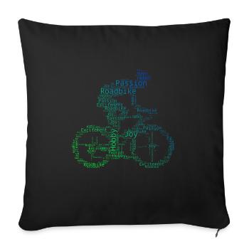 Rennradfahrer Roadbike Rennradfahren Herren - Sofakissenbezug 45 x 45 cm - Schwarz - Vorne