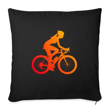 Cyclisme Cycliste Vélo Cyclisme - Housse de coussin décorative 45 x 45 cm - noir - Devant
