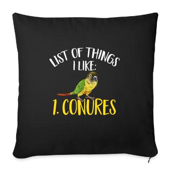 Molina Parakeet Parrot Bird Parakeet - Sofa pillowcase 17,3'' x 17,3'' (45 x 45 cm) - black - Front