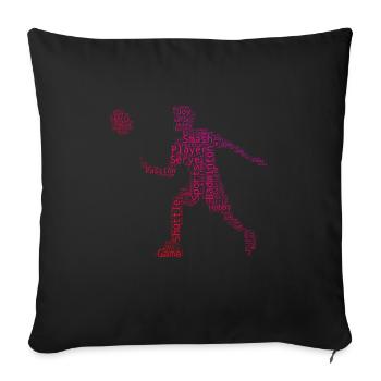 Badminton players Badminton Squash - Sofa pillowcase 17,3'' x 17,3'' (45 x 45 cm) - black - Front