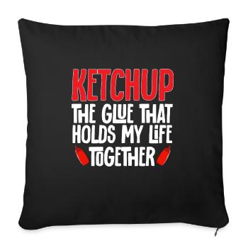 Ketchup Tomatenketchup - Sofakissenbezug 45 x 45 cm - Schwarz - Vorne