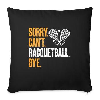 Joueur de racquetball Racquetball - Housse de coussin décorative 45 x 45 cm - noir - Devant