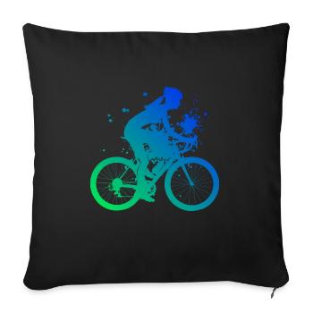 Vélo Cyclisme Vélo VTT Vélo de montagne - Housse de coussin décorative 45 x 45 cm - noir - Devant