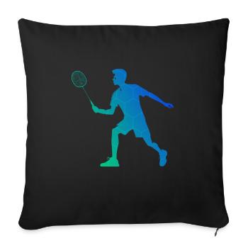 Badminton Badminton Badminton Players Women - Sofa pillowcase 17,3'' x 17,3'' (45 x 45 cm) - black - Front
