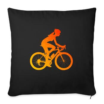 VTT Cyclisme Vélo Homme - Housse de coussin décorative 45 x 45 cm - noir - Devant