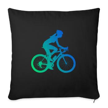 Cyclisme VTT Vélo Vélo Homme - Housse de coussin décorative 45 x 45 cm - noir - Devant