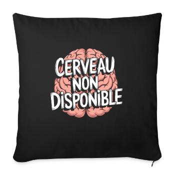 Cerveau non disponible - Housse de coussin décorative 45 x 45 cm - noir - Devant