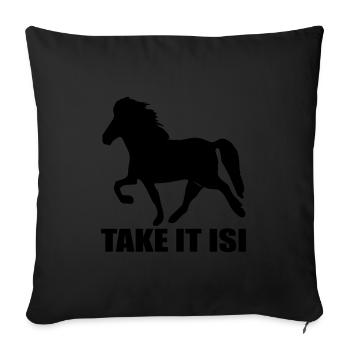 Icelandic Horse: Icelandic Horse Horse Pony Merch - Sofa pillowcase 17,3'' x 17,3'' (45 x 45 cm) - black - Front