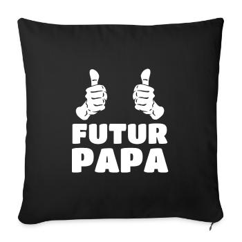 Futur papa - Housse de coussin décorative 45 x 45 cm - noir - Devant