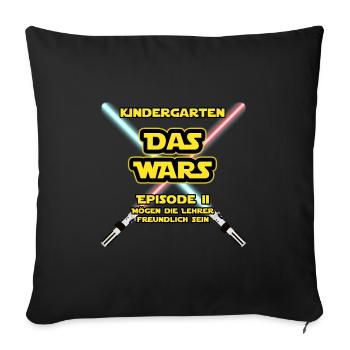 Kindergarten das wars cooles Geschenk Einschulung - Sofakissenbezug 45 x 45 cm - Schwarz - Vorne