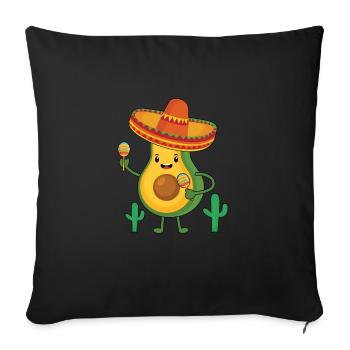 Cinco de Mayo Kawaii Avocado - Sofa pillowcase 17,3'' x 17,3'' (45 x 45 cm) - black - Front