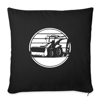 Excavator Excavator Driver Sunset Retro Design - Sofa pillowcase 17,3'' x 17,3'' (45 x 45 cm) - black - Front