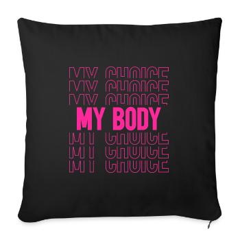 Mon corps, ma décision - Housse de coussin décorative 45 x 45 cm - noir - Devant