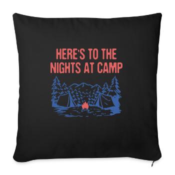 Nuits au Camp Camping Forest Camper Woods - Housse de coussin décorative 45 x 45 cm - noir - Devant