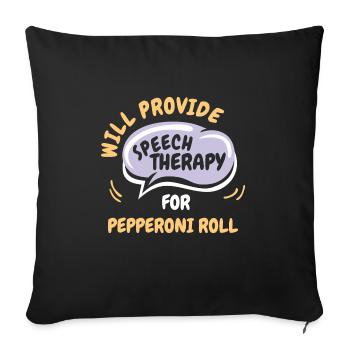 Fournir une orthophonie pour Pepperoni Roll Funny - Housse de coussin décorative 45 x 45 cm - noir - Devant